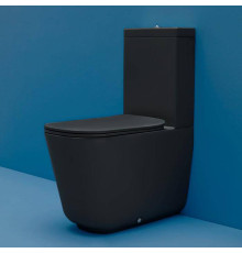 Унитаз-моноблок Kerasan Tribeca 60х35 см с креплением WB5N черный матовый 750990/511731/378131