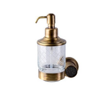 Дозатор для жидкого мыла Boheme Royal Cristal подвесной бронза 10932-BR