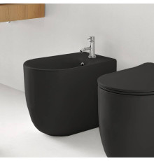 Биде напольное Kerasan Nolita 55х35 см с 1 отверстием и креплениями WB5N черный матовый 532031