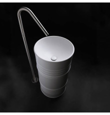 Раковина напольная Kerasan Artwork Barrel 45x90 см слив в стену без отверстия белый 474301