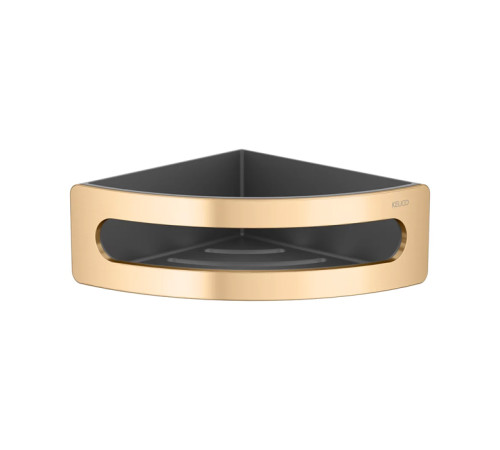 Полочка для душа угловая Keuco Elegance подвесная brushed brass/anthracite 11657250001