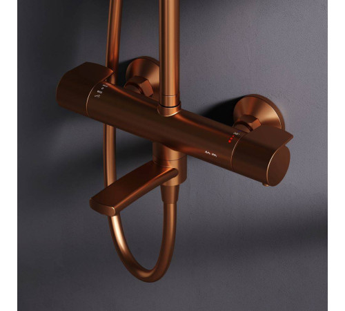 Душевая система AM.PM X-Joy с термостатом розовое золото F0785A544