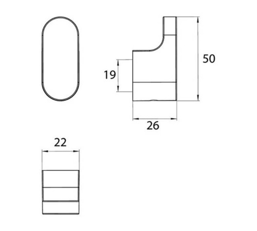 Крючок для полотенец Emco Flow 50 мм подвесной черный 2775 133 00