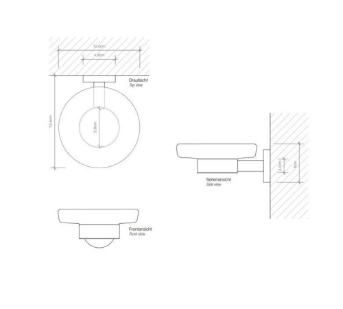 Мыльница Decor Walther Basic WSS подвесная черный матовый 0530760