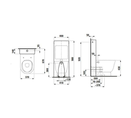 Унитаз напольный безободковый Laufen The New Classic 53х37х43 см универсальный выпуск белый 8.2385.1.000.000.1