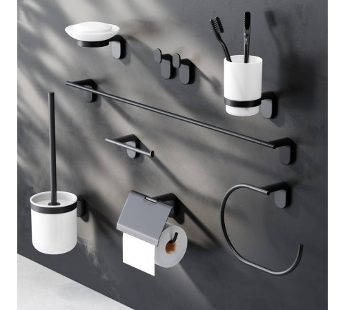 Мыльница стеклянная с настенным держателем AM.PM X-Joy черная A8434222