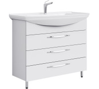 Тумба под умывальник напольная AQUATON Аллегро 3 ящика белая 1020х820х350 мм Agr.01.10/3