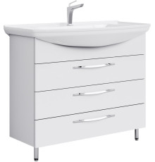 Тумба под умывальник напольная AQUATON Аллегро 3 ящика белая 1020х820х350 мм Agr.01.10/3