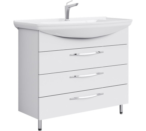 Тумба под умывальник напольная AQUATON Аллегро 3 ящика белая 1020х820х350 мм Agr.01.10/3
