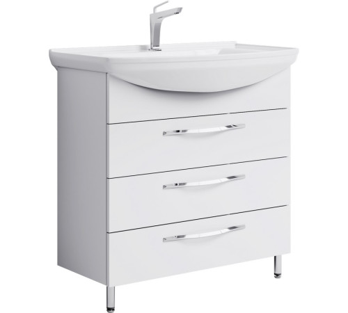 Тумба под умывальник напольная AQUATON Аллегро 3 ящика белый 865х870х485 мм Agr.01.08/3