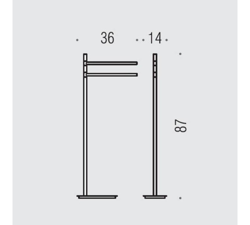 Стойка с двойным полотенцедержателем Colombo Design Square напольная 87 см B9901.OM