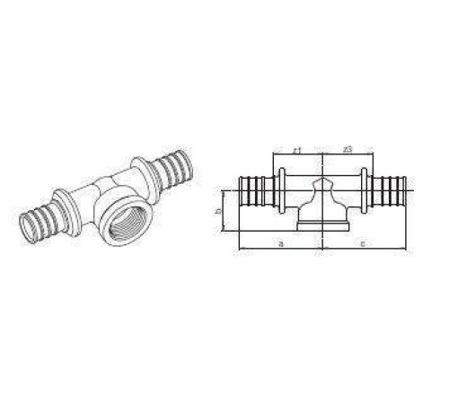 Тройник с внутренней резьбой REHAU RAUPEX/RAUTHERMEX SDR 11 32-Rp 1/2-32 11690641001