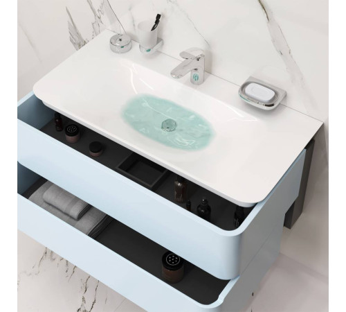 Тумба под раковину подвесная 100 см AM.PM Sensation светло-голубой M30FHX1002BG