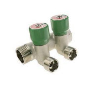 Коллектор модульный ELSEN 3/4 3 контура 1/2 HP ПУ вентили 90° TIN латунь EMW03.03T