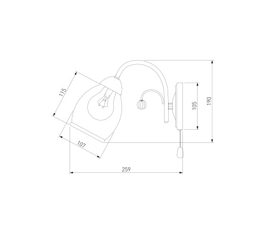 Бра с выключателем 30026/1 античная бронза