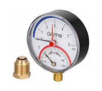 Термоманометр радиальный Gappo 80 мм 1/2 6 бар G1472