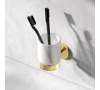 Стакан стеклянный с настенным держателем AM.PM X-Joy золото A85A34399