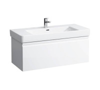 Тумба с раковиной Laufen Pro S 101x45x39 см подвесная 1 ящик белый матовый 8.1396.6.000.104.1/4.8355.2.096.463.1