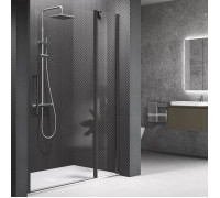 Душевая дверь Novellini Young 2P 97-101х200 см распашная с неподвижным сегментом черный Y22P97-1H