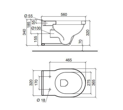 Комплект унитаз с сиденьем и биде подвесные Sbordoni Neoclassica 46.5х36.5 см белый/черный матовый 5309 / 5306*1 / S137CS