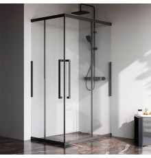 Душевое ограждение AM.PM Func 120x80 см профиль черный стекло прозрачное W84G-403-12080-BT