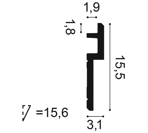 Карниз для натяжных потолков Orac Decor STEPS C395