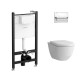 Комплект унитаз Laufen Pro Rimless с инсталляцией сиденье SC клавиша хром Z.RU93.0.771.5