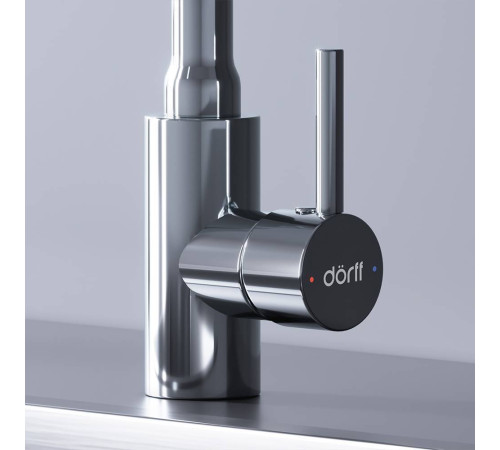 Смеситель для кухни Dorff Logic с гибким изливом черный D3007622