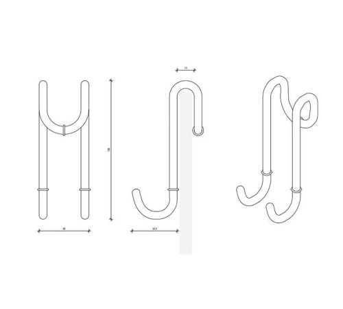 Крючок для душевой кабины Decor Walther DH 1 двойной черный матовый 0900660