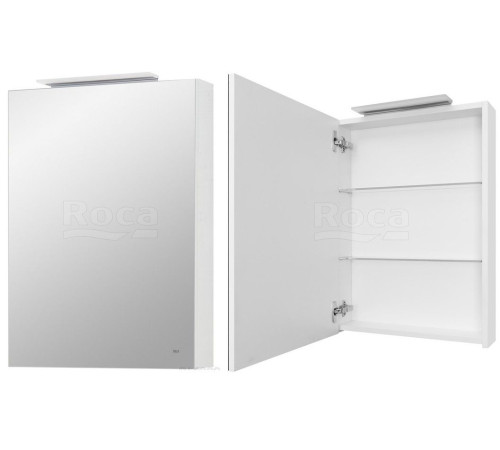 Шкаф зеркальный Roca Oleta 500х700х137 мм петли слева LED белый глянец A857643806