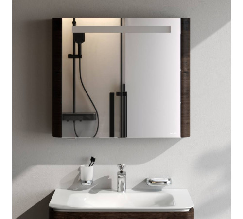 Зеркальный шкаф с подсветкой AM.PM Inspire V2.0 80 см левый табачный дуб M30MCL0801TF