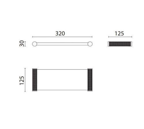 Лоток стеклянный настольный Oasis Defile 32х12.5х3 см золото 0AGD028OR