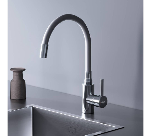 Смеситель для кухни Dorff Logic с гибким изливом белый D3007633