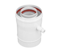 Конденсатоотводчик коаксиальный Gekon 60/100 мм L=155 мм алюминий GKD 60100KOAL