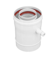 Конденсатоотводчик коаксиальный Gekon 60/100 мм L=155 мм алюминий GKD 60100KOAL