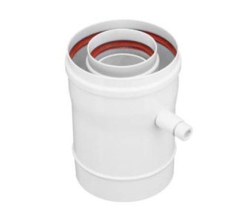 Конденсатоотводчик коаксиальный Gekon 60/100 мм L=155 мм алюминий GKD 60100KOAL