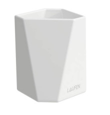 Стакан керамический Laufen Home collection TRIO CUP 90x90x105 мм настольный белый 8.7777.4.000.000.1