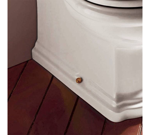 Унитаз приставной Kerasan Waldorf 65х37 см с низким бачком и ручкой смыва справа белый/бронза 418301/411601/760393/757093/757193