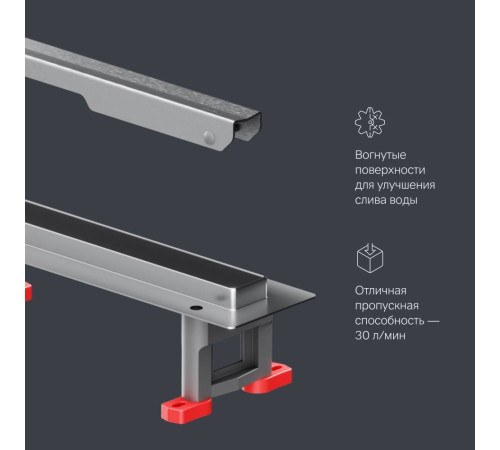 Трап для душа линейный AM.PM Masterflow Slim line 80 см W01SC-S11-080-05SB