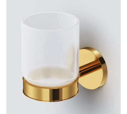 Стакан стеклянный с настенным держателем AM.PM X-Joy золото A85A34399