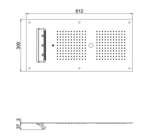 Верхний душ Carimali MyDream 600х300 мм 3 режима хромотерапия хром 23073XN/S-CRX