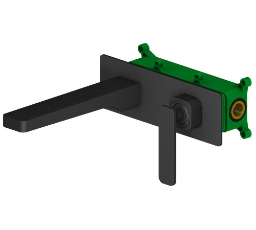 Смеситель для раковины Timo Torne 223 мм настенный комплект черный 4371/03SM