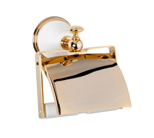 Держатель для туалетной бумаги с крышкой Tiffany World Harmony 219 подвесной белый/золото TWHA219bi/oro