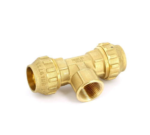 Тройник обжимной с внутренней резьбой Tiemme 25х3/4х25 для ПНД 3400030