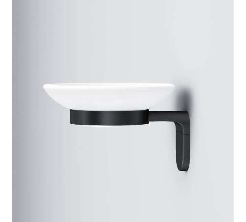 Мыльница стеклянная с настенным держателем AM.PM X-Joy черная A8434222