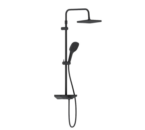 Душевая система AM.PM Merkur со смесителем-полкой черный матовый 940730300