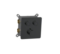 Термостат встраиваемый AquaMoon на 2 потребителя с внутренней частью черный матовый AQM8811MB