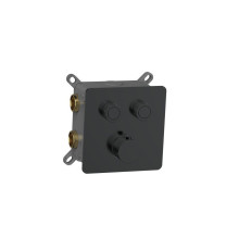 Термостат встраиваемый AquaMoon на 2 потребителя с внутренней частью черный матовый AQM8811MB