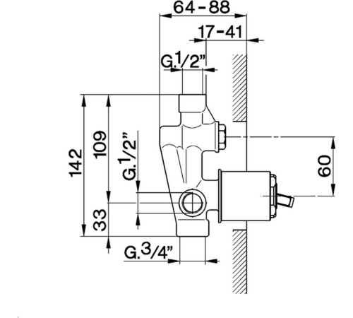 Встраиваемая часть смесителя Cisal для ванны и душа однорычажная ZA00221004