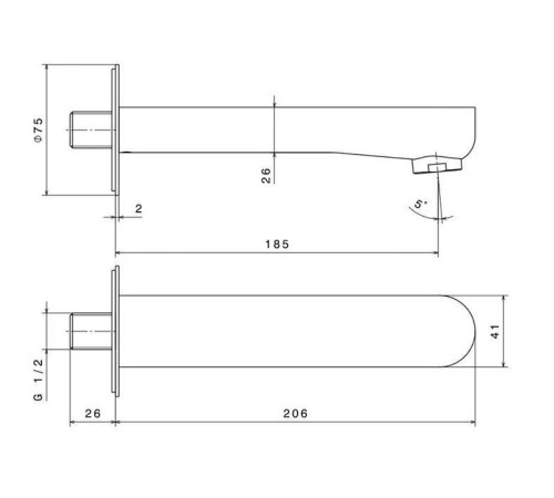 Излив для ванны Kerama Marazzi Ole настенный черный матовый 69487KM.01.093
